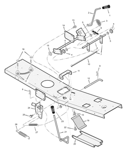 Mower Housing Suspension Diagram and Parts List for 309000X8A  Briggs and Stratton Lawn Tractor